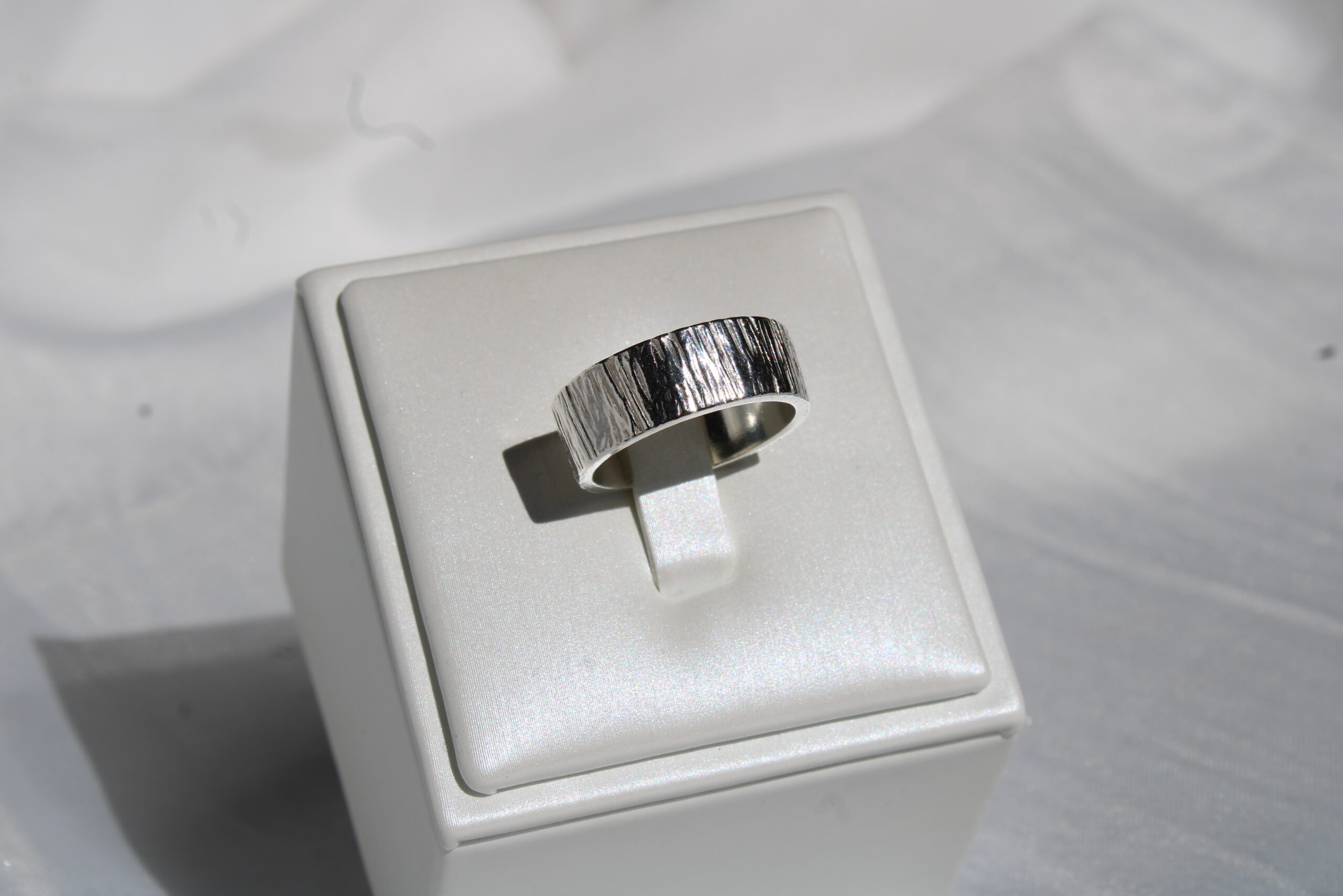 Textured Silver Ring - Image 2