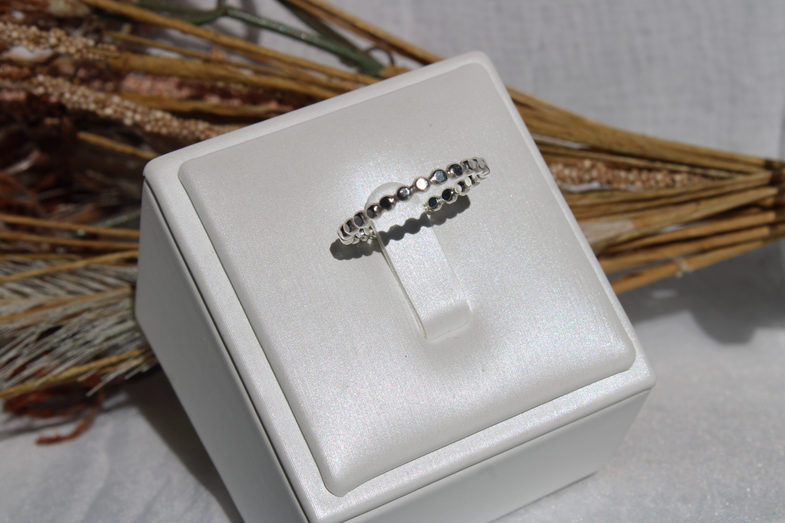 Bubble Bead Silver Stucking Ring