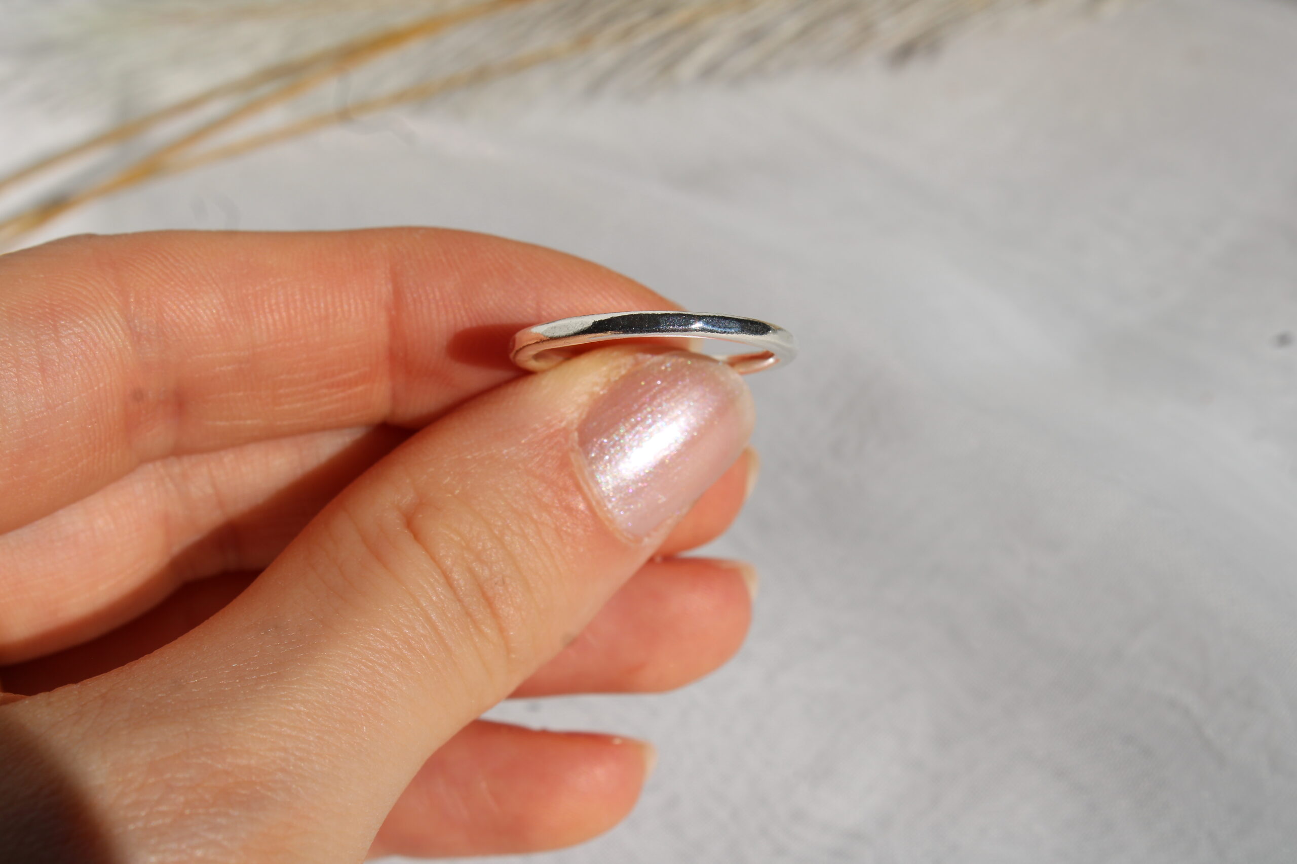 Hammered Stacking Silver Ring - Image 3