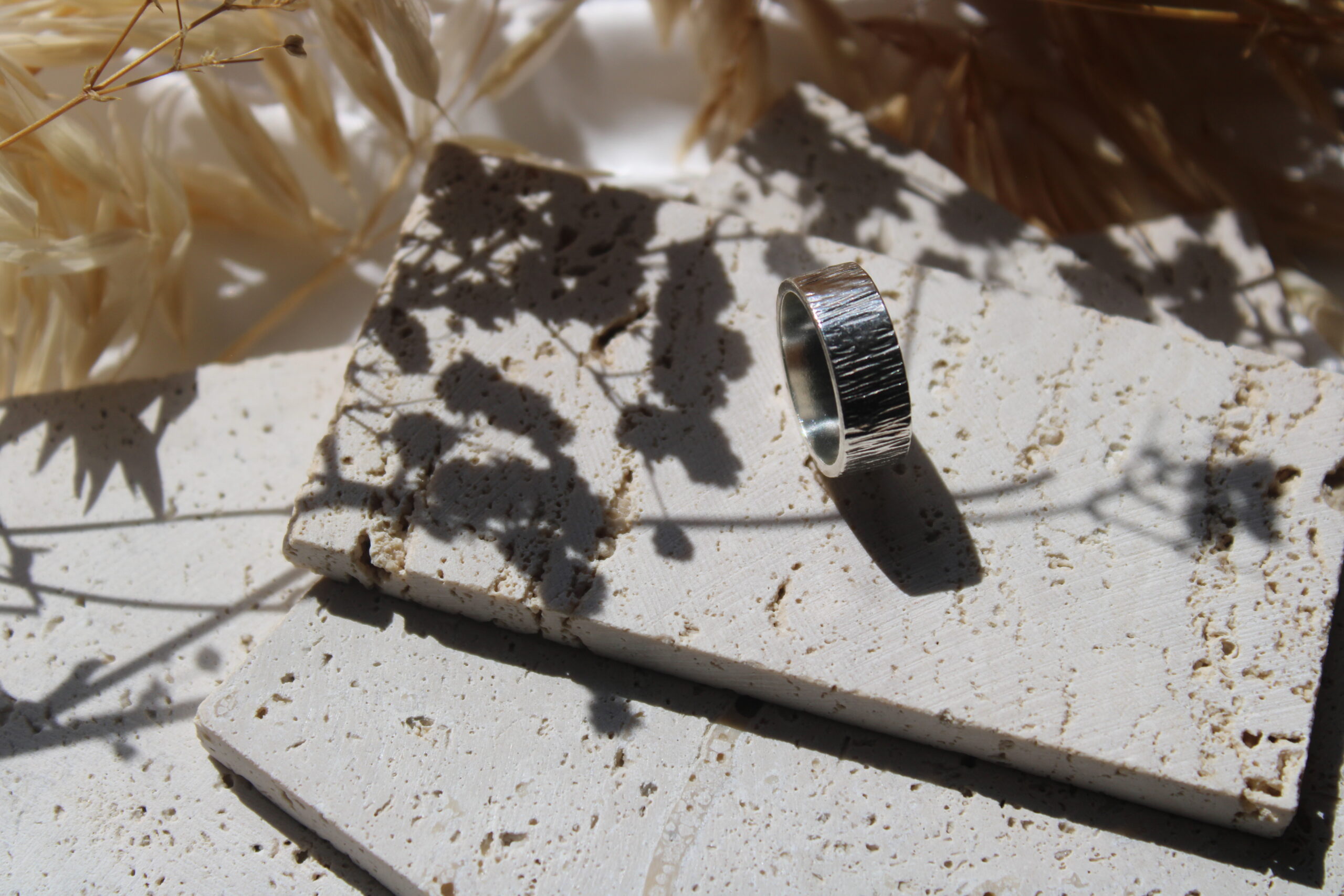 Textured Silver Ring - Image 3