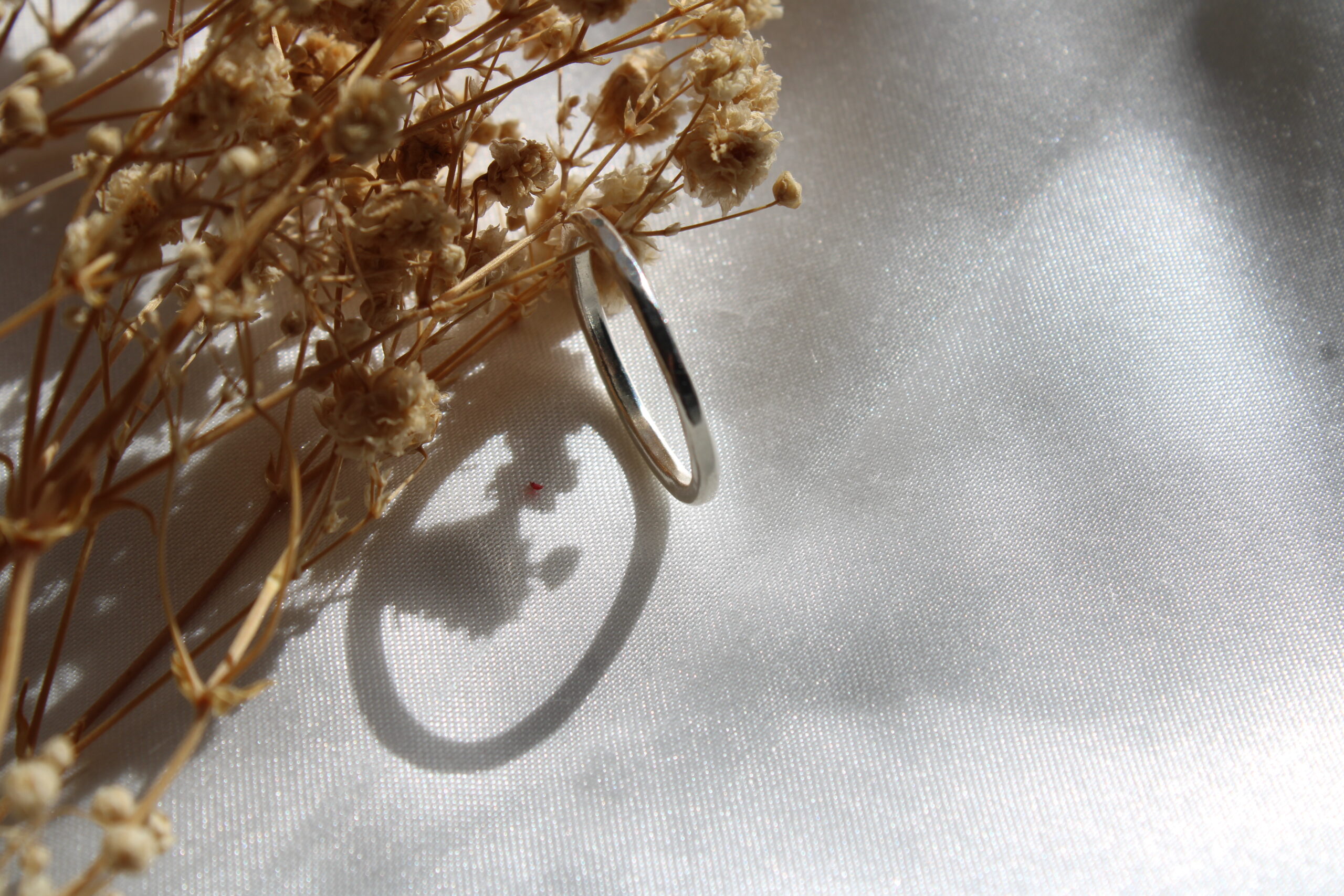 Hammered Stacking Silver Ring - Image 2