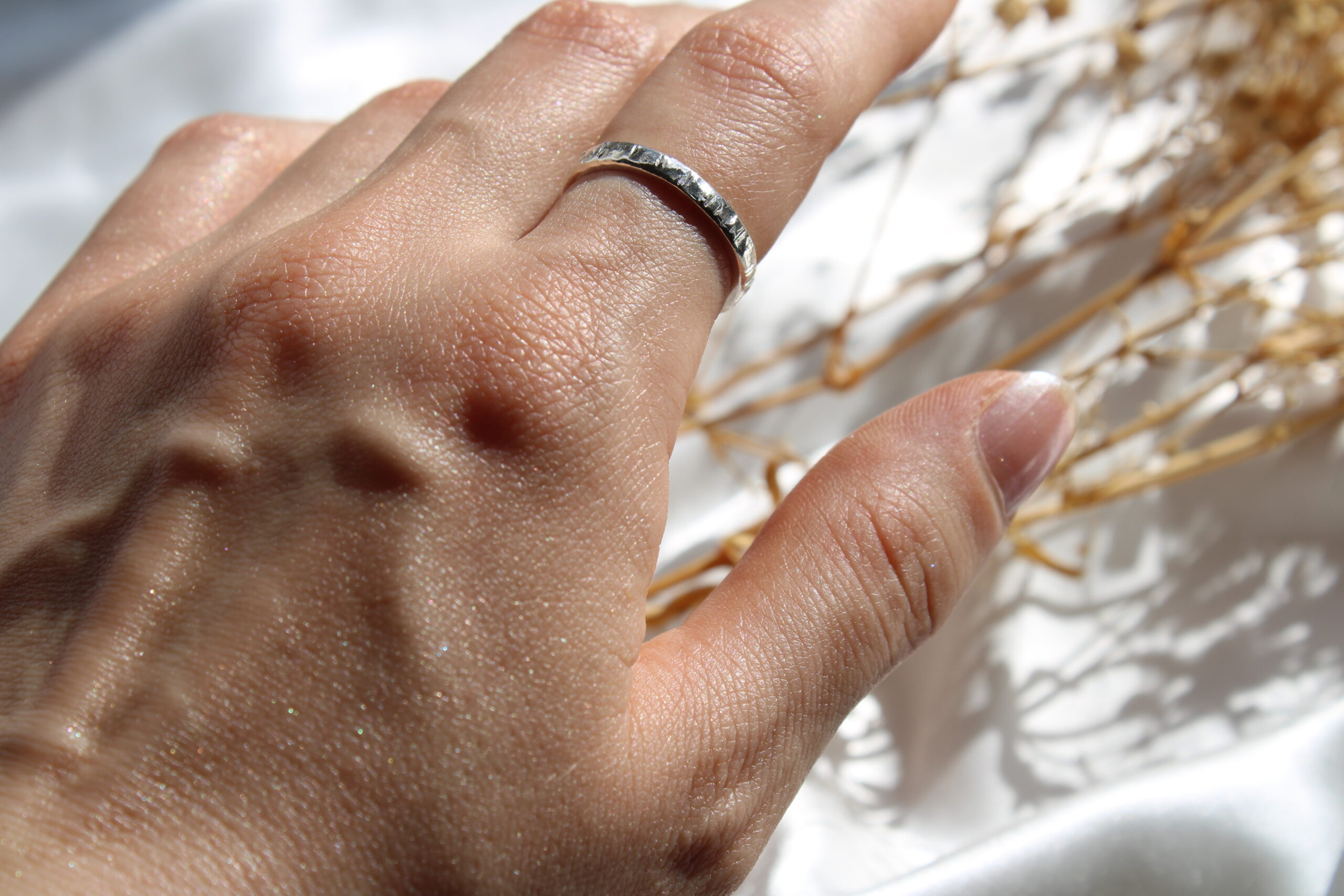 Hammered Sterling Silver Ring - Image 3